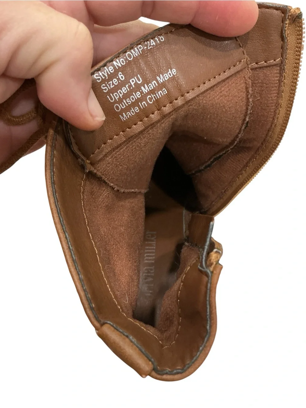 Olivia Miller Lace Up Ankle Booties Tan Brown Chunky Heel Side Zip Size 6